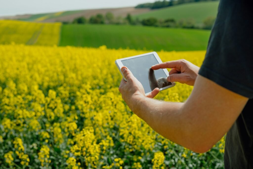 Agriculture Farmer holding tablet